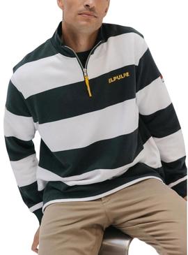 Moletom El Pulpo Perkins logotipo listras verde para homem