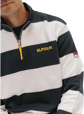 Moletom El Pulpo Perkins logotipo listras verde para homem