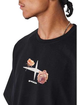 Camiseta Project x Paris Roses preta para homem.