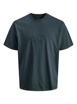 Camiseta Jack and Jones Bleecker verde para crianças.
