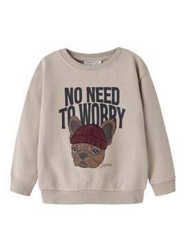 Moletom Name It Riguna bege para menino.