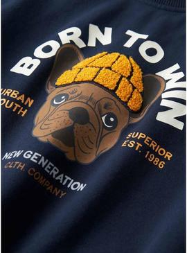 Moletom Name It Riguna azul marinho para menino.