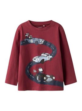 Camiseta Name It Rolf vermelha para menino.