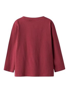 Camiseta Name It Rolf vermelha para menino.