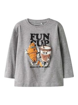 Camiseta Name It Rasmus cinza para menino