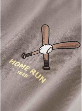 Camiseta Name It Mobay cinza topo para menino.