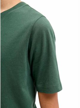 Camiseta Jack and Jones Bleecker verde para criança.