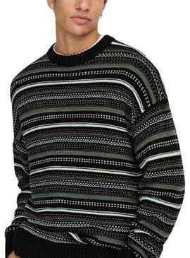 Camisola Only and Sons Roy Relaxed preta para homem