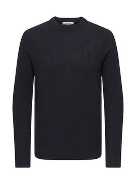 Jersey Only and Sons em azul marinho para homem