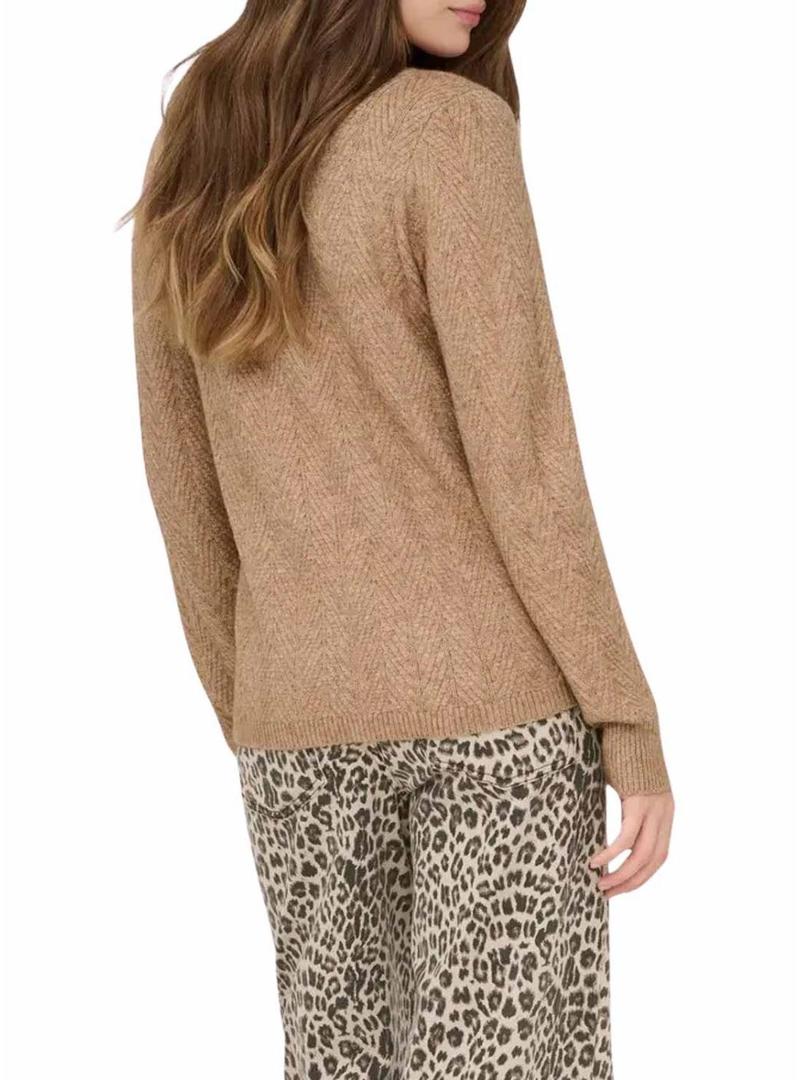 Camisola Only Hellen tostado para mulher.