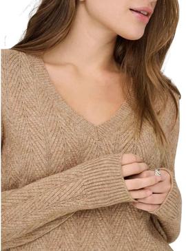 Camisola Only Hellen tostado para mulher.