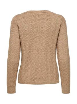 Camisola Only Hellen tostado para mulher.