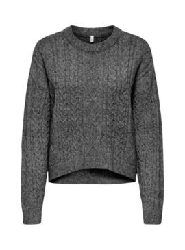 Jersey Only Katia cinza trançado para mulher.