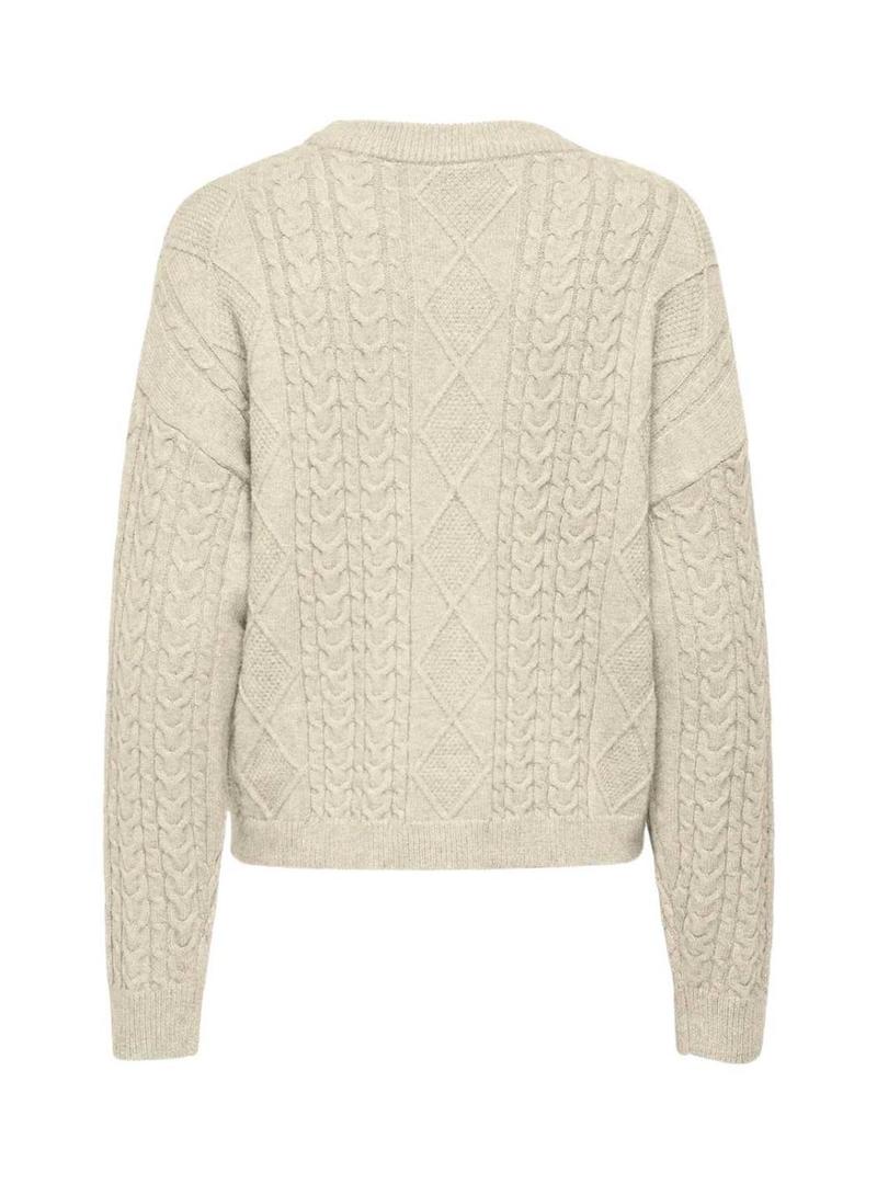 Camisola Katia Bege Trançada Apenas para Mulher.