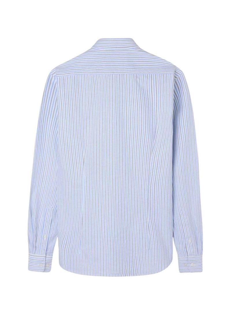 Camisa Silbon esporte oxford listrada azul e verde para homem