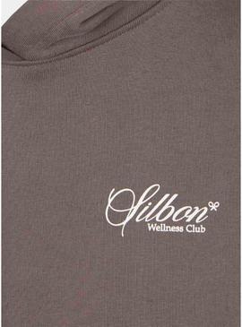 Moletom com capuz Silbon Wellness Club marrom para homem