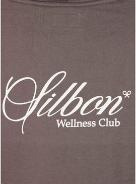 Moletom com capuz Silbon Wellness Club marrom para homem