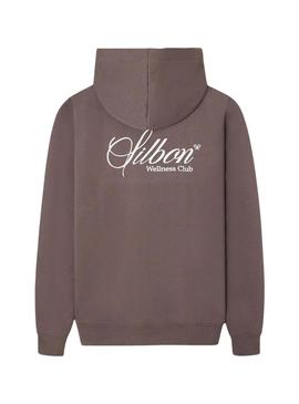 Moletom com capuz Silbon Wellness Club marrom para homem