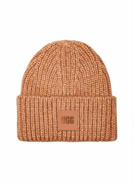 Gorro Ugg Chunky Rib em caramelo para mulher
