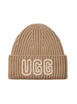 Gorro Ugg Chunky Crafted Rib camel para mulher