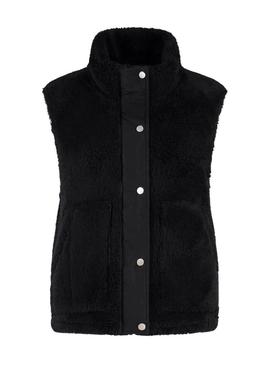 Colete Only Bari Teddy preto para mulher.