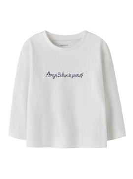 Camiseta Name It Frearaja branca para menina