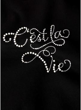 Moletom Name It Fretta Paris preto para menina