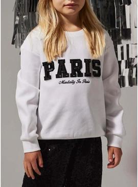 Moletom Name It Fretta Paris branco para menina.