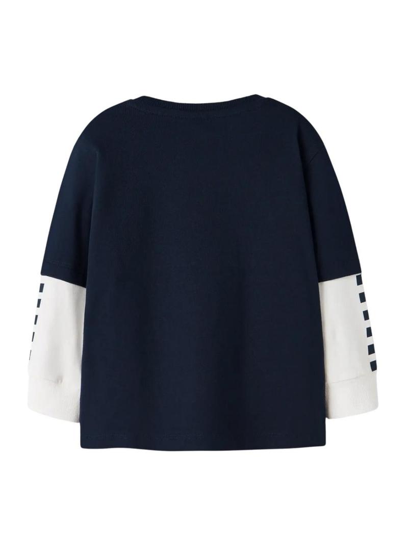 Camiseta Name It Richael azul para menino.