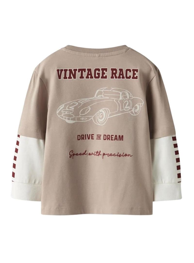 Camiseta Name It Richael bege para menino.