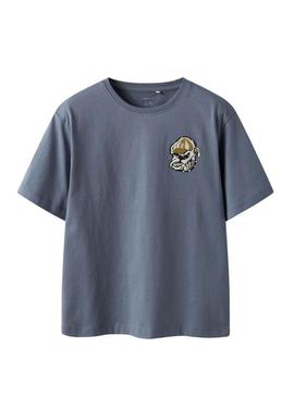 Camiseta Name It Sato azul para menino.