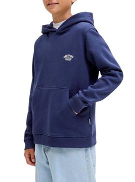 Moletom Jack and Jones Greene Branding azul para crianças