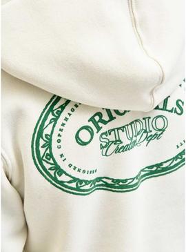 Moletom Jack and Jones Greene Branding bege para criança.