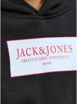 Moletom Jack and Jones Greene preto para criança.