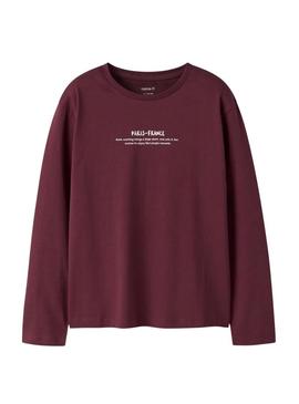 Camiseta Name It Paris grená para menina