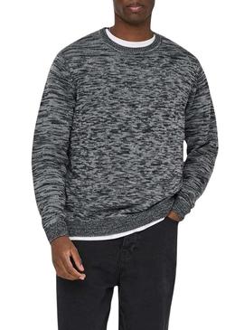 Camisola Only and Sons Trak cinza para homem.