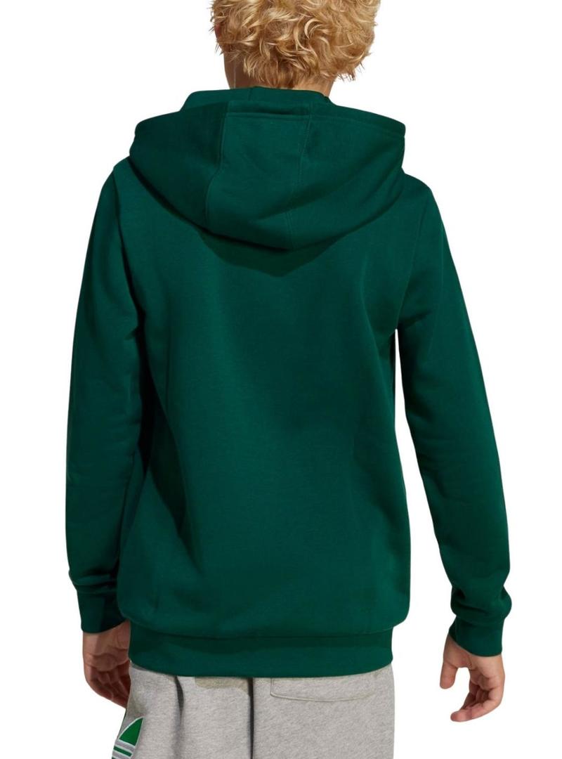 Moletom Adidas Trefoil verde para meninas e meninos