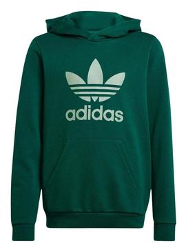 Moletom Adidas Trefoil verde para meninas e meninos