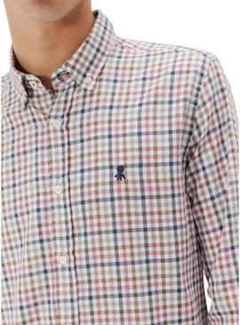 Camisa El Pulpo casual xadrez rosa para homem