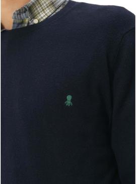 Camisola El Pulpo pescoço redondo mistura marinho para homem