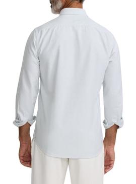 Camisa Silbon esporte listrada verde Oxford para homem.