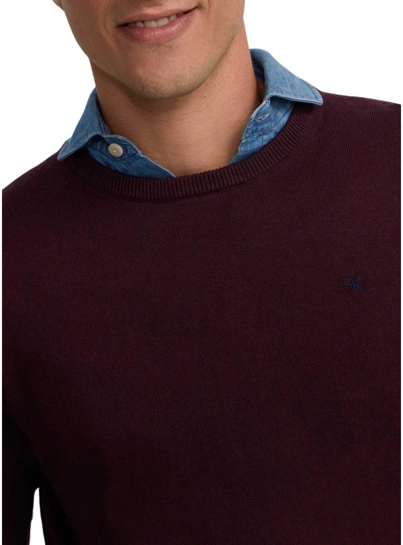 Camisola clássica granate Silbon para homem.