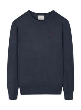 Moletom Silbon minilogo azul para homem.