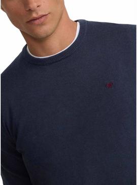 Moletom Silbon minilogo azul para homem.