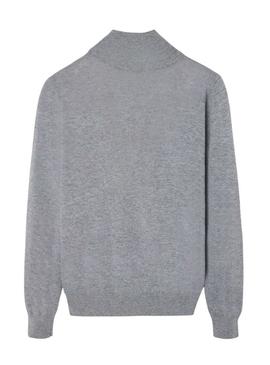 Camisola Silbon de meio zíper cinza para homem