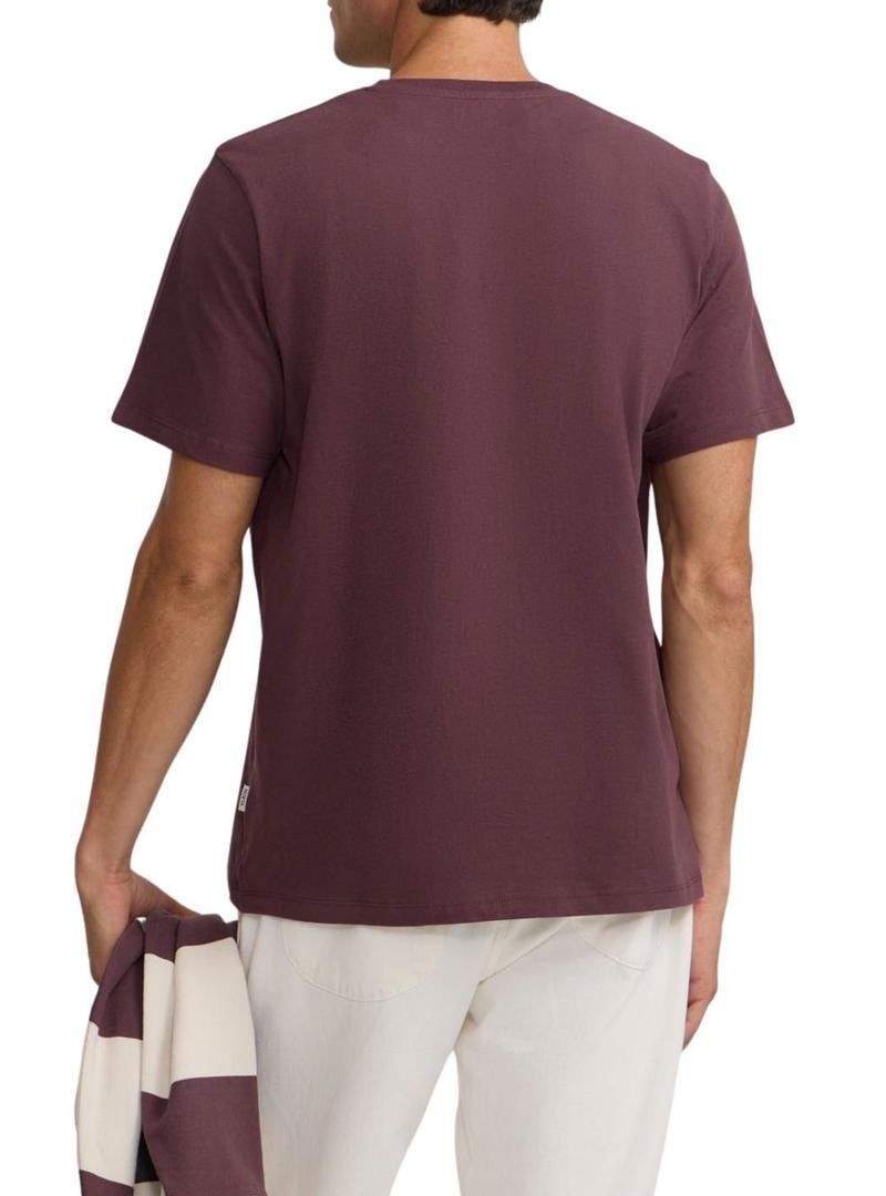 Camiseta Silbon minilogo granate para homem.