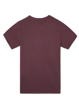 Camiseta Silbon minilogo granate para homem.