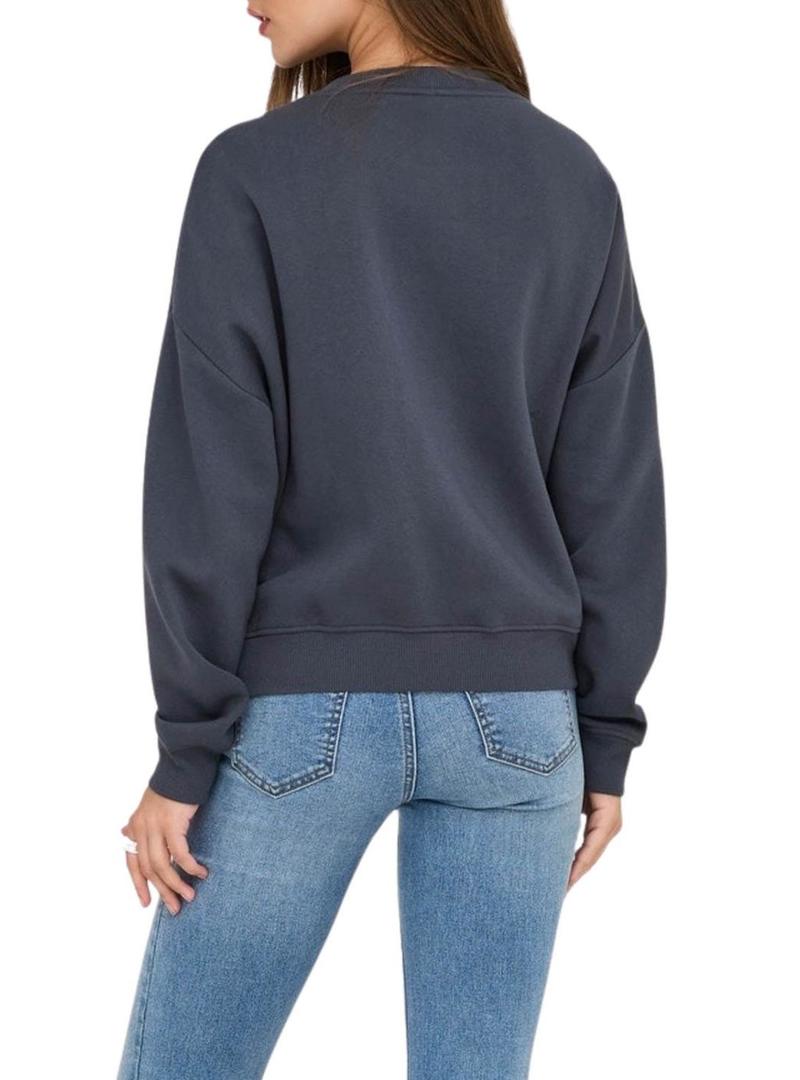 Moletom Only Onlsweat Life azul marinho para mulher.