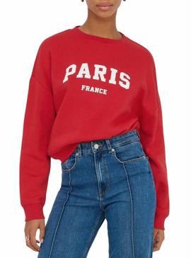 Moletom Only Onlsweat Life vermelho para mulher.