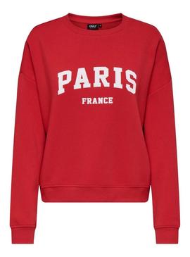 Moletom Only Onlsweat Life vermelho para mulher.